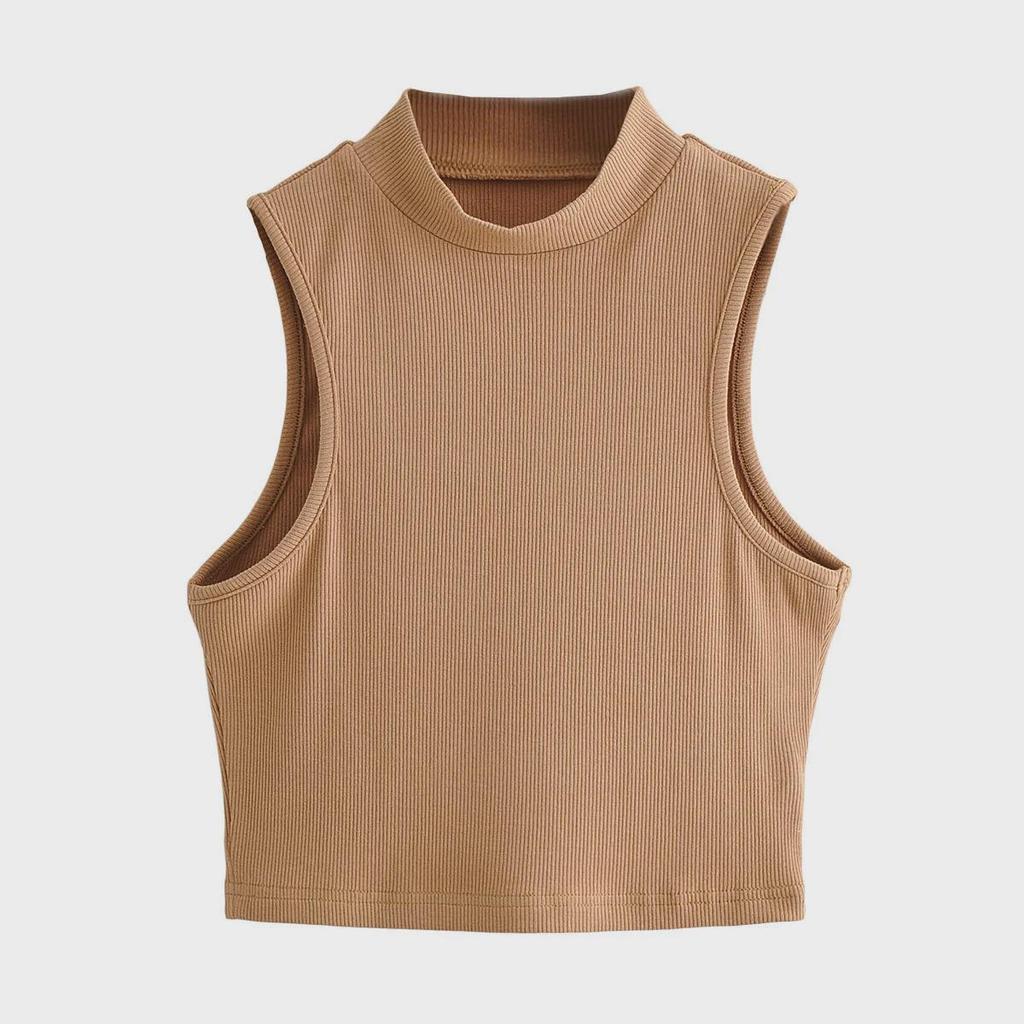 Trendy European & American Sleeveless Slim Fit High Collar Vest