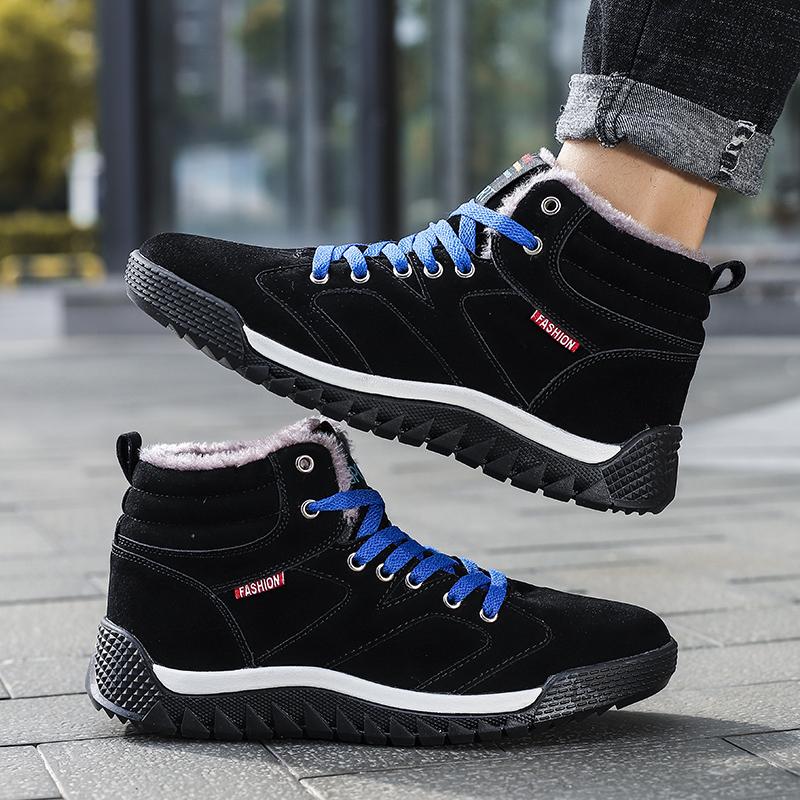 New Winter Men's Snow Boots Waterproof Men Winter Ankle Boots Big Size Plush Shoes Outdoor Hiking Shoe Warm Sneakers Men Shoes