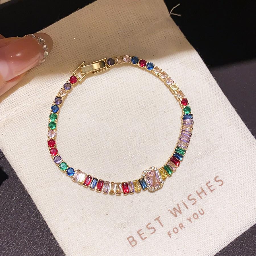 Sea Crystal Zirconia Water Drop Bracelet: Light Luxury Cool Style Jewelry for Women