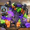 Bonropin 175pcs Halloween Balloon Garland Arch Kit with Black Orange Green Purple Balloons Spider Balloons Halloween Foil Balloons for Halloween