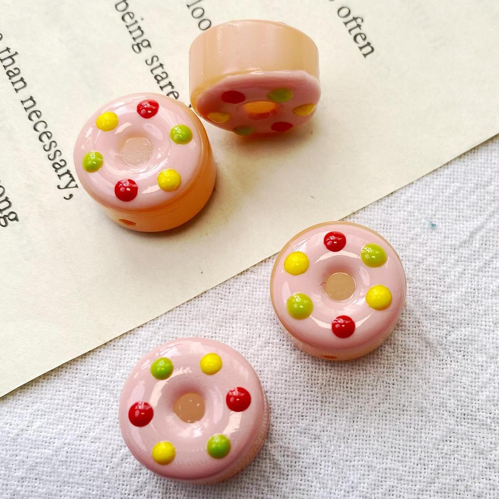 Macaron Colored Sweet Donut Glass Beads for DIY Handmade Bracelets