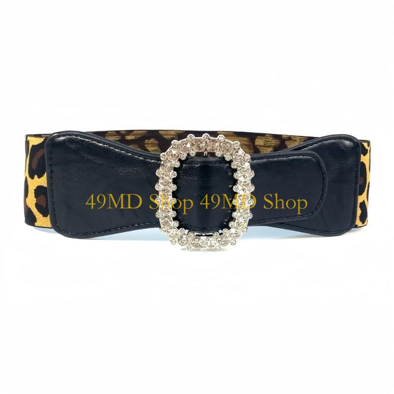 49MD Leopards Wide Waistband Daily Use Waist Belt Jeans Pants Decoration Belt
