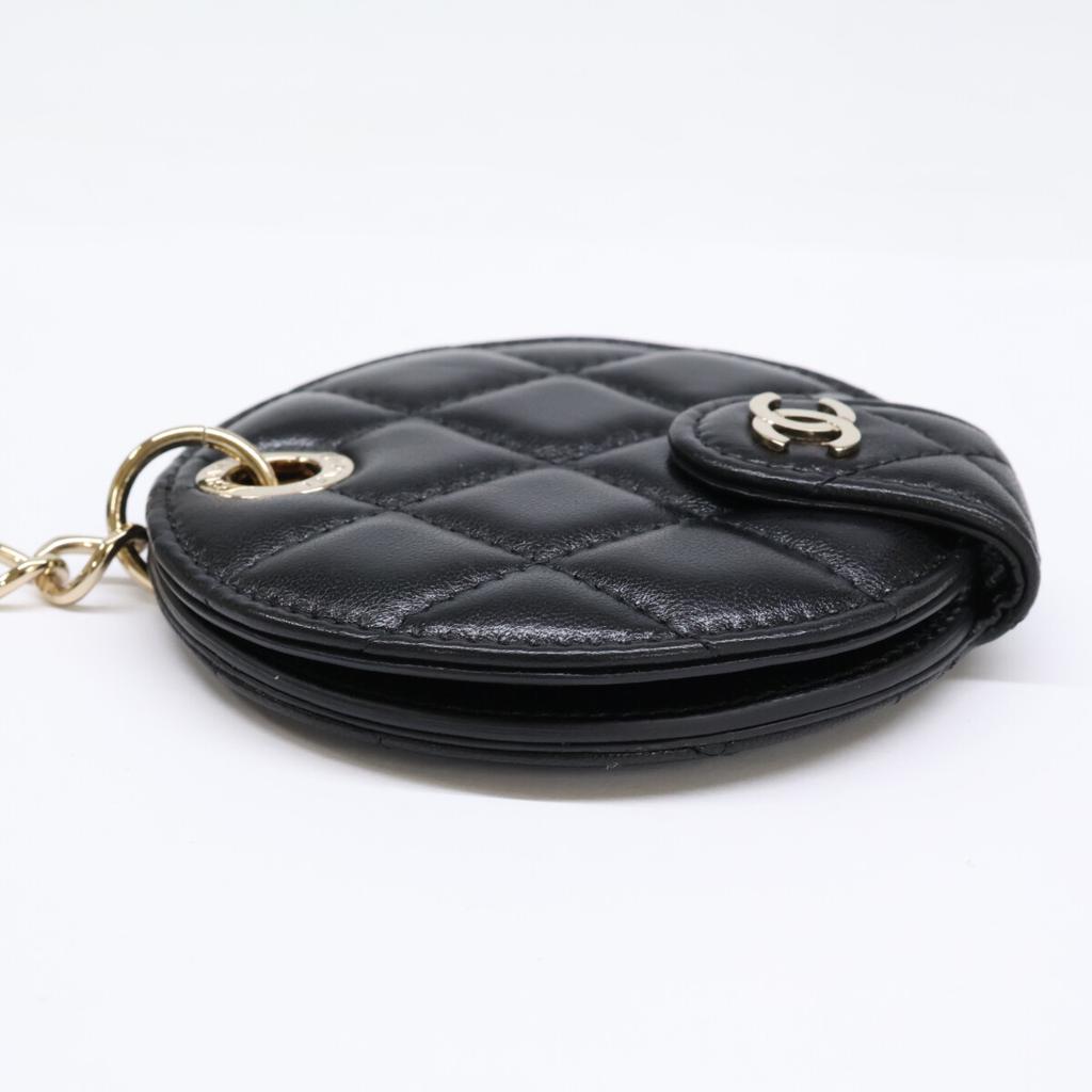 CHANEL [Excellent Condition] GHardware Matelasse Lambskin Name Tag, No. 28 charm blackUsed