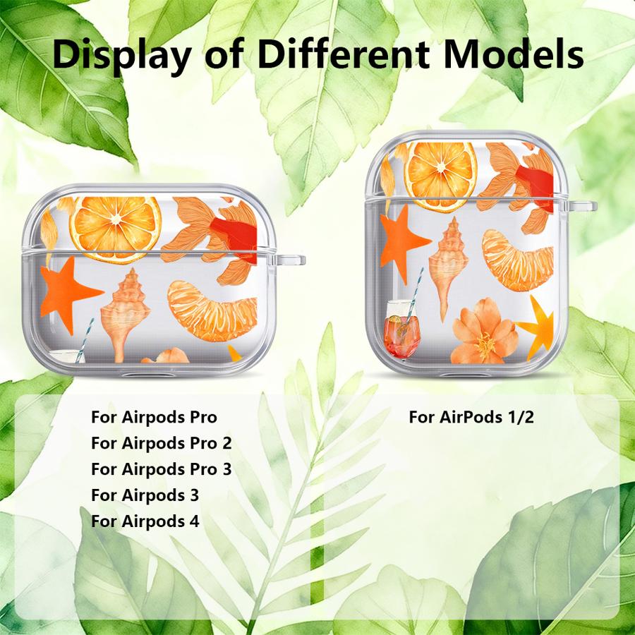 Clear Earphone Cases Cover Case For Airpods 2 4 1 Pro3 3 Pro Pro2 Simple Fruits