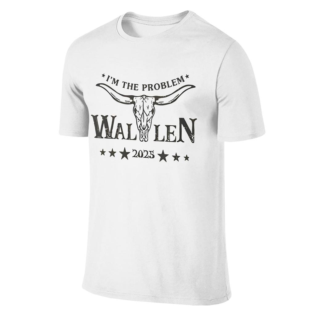 Pánské Dámské Tričko z turné country hudby Morgana Wallena Pokud jsem problém Ležérní trička s kulatým výstřihem Oboustranné Oblečení nadměrných velikostí