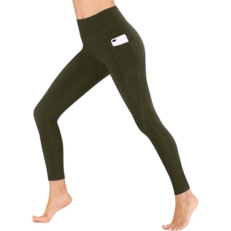 Women High Waist Tummy Control Slim Fit Side Pocket Yoga Pants