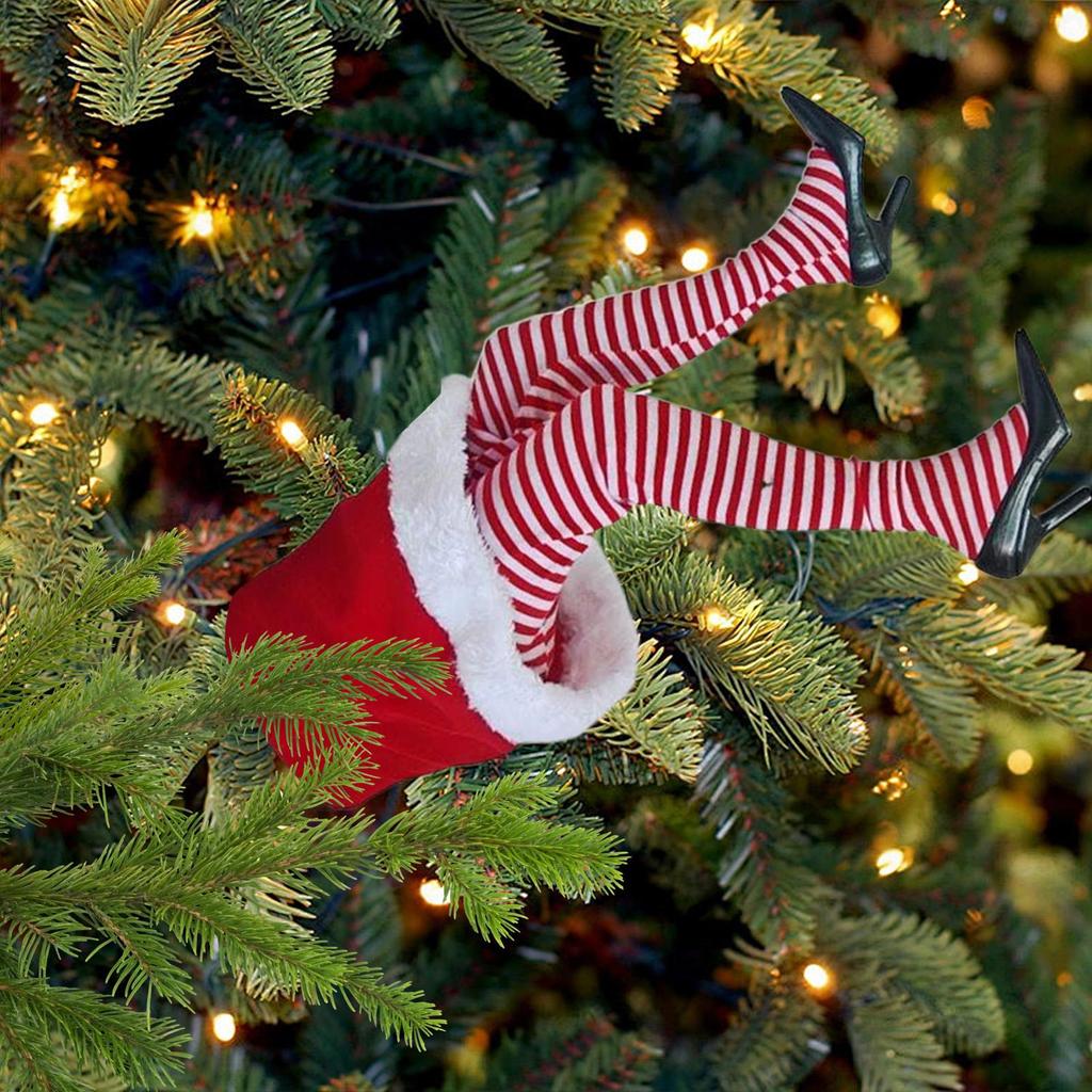 Christmas Leg Decor Stuck In Christmas Tree Decor Decoration Festive Swinging Ornament For Hall Festival Activities Living Room
