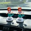 Solar-Powered Cartoon Mermaid Car Ornament - Shaking Head Decoration