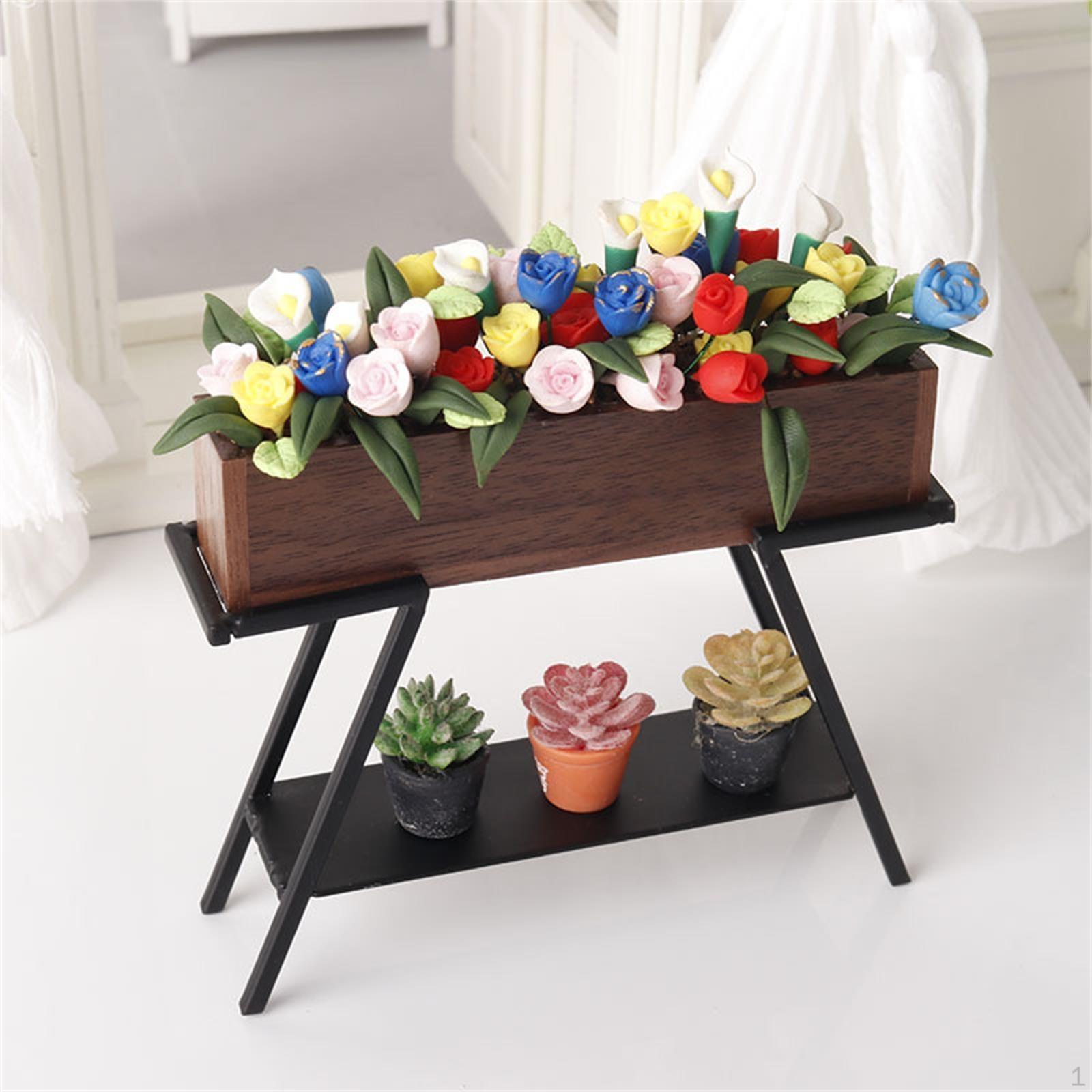 

1:12-масштабная подставка для цветочных горшков для миниатюрных аксессуаров для дома Style A