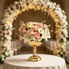 Wedding Table Flower Urn Vase, Metal Pedestal Design Compote Bowl Vase for Freshing Flowers, Artificial Flower, Dried Arrangements, Decorative Branch