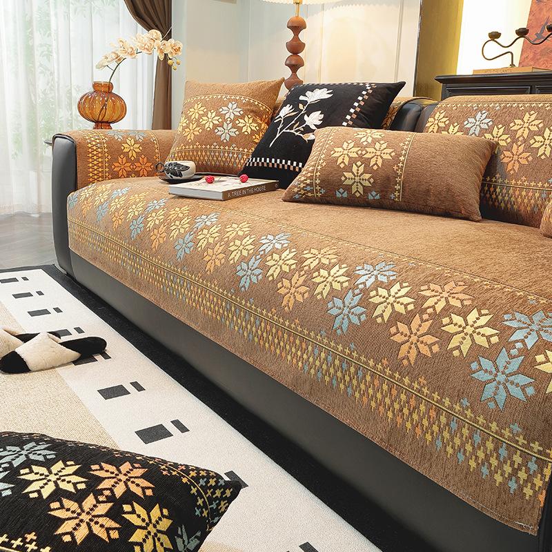 New Sofa Cushion Light Luxury High-End Seat Cushion Fixed Non-Slip Four-Season Universal Anti-Cat Scratch Sofa Cover