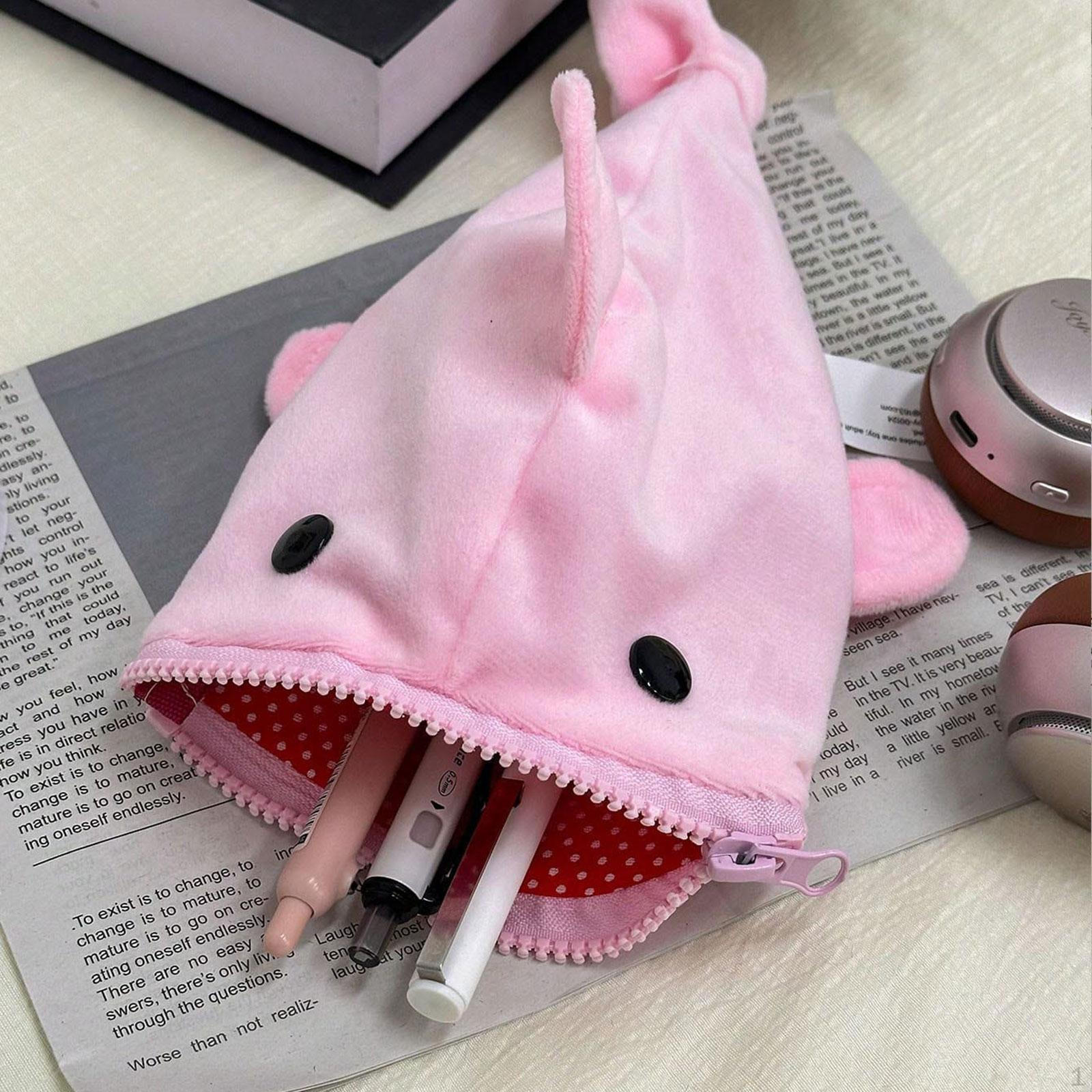 

Pencil Case Cartoon Accessories Home Decor Large Capacity Polyester Soft Organized Portable Lovely pink