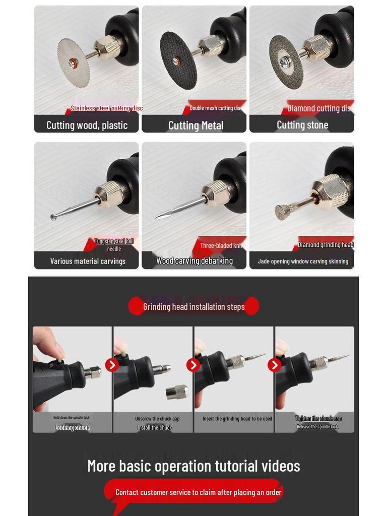 Compact Electric Grinder: Handheld Jade Polish, Engraving, Wood Carving, Mini Drill Tool