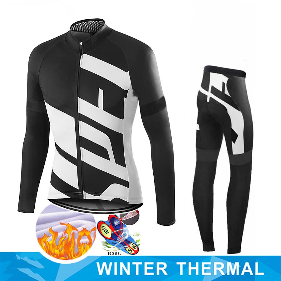 Winter Thermal Fleece Men Cycling Jersey Sets MTB Bicycle Clothes Wear Ropa Ciclismo Racing Bike Clothing Team Cycling Suit