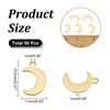 304 Stainless Steel Charms Moon Golden 15.5x11x1mm Hole: 1mm 50pcs/box