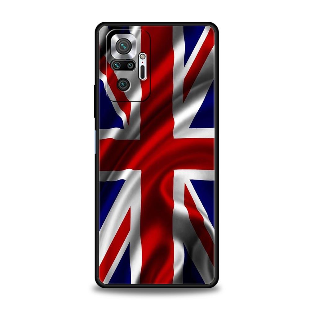 England UK Flags Phone Case For Xiaomi Redmi Note 14 13 5G 10 11 12 Pro Plus 4G 14C 13C 12C 10C Black Cover