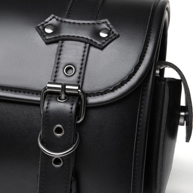 High Capacity Unique Punk Motorcycle Leather Tool Bag Saddlebag for Bikers & Adventurers Long Distance Riding