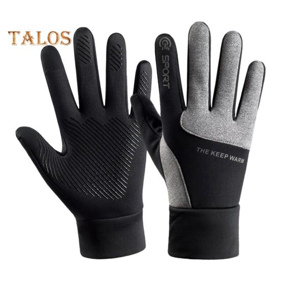

1 пара зимних перчаток для велоспорта, теплые, с сенсорным экраном, нескользящие, ветрозащитные, водонепроницаемые, для холодной погоды, мужские перчатки для езды на мотоцикле, катания на лыжах серый