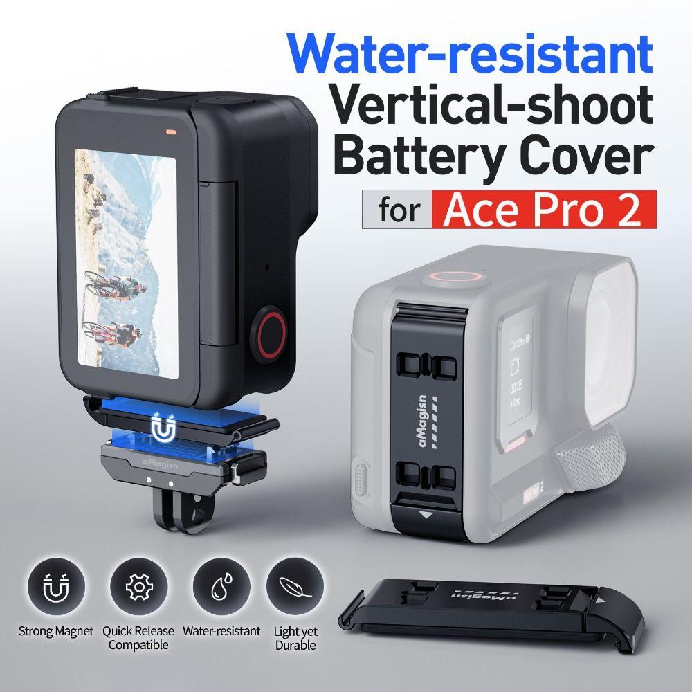 Magnetischer Vertikaladapter Wasserdichte Batterieabdeckung für Insta360 Ace Pro 2 Action Kamera Zubehör