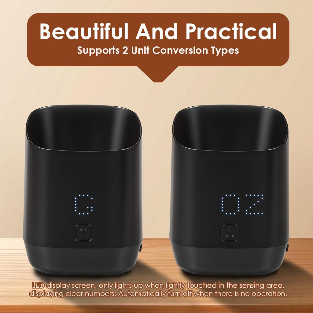 Elektronická kávová váha Digitální odměrka kávových zrn s LED displejem USB Vysoká přesnost Šálky na měření espressa Snadné čištění