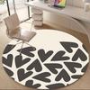 1pc Heart Pattern Office Round Area Rug, Indoor Mat Suitable ForOffice, Under Office Chairs Bedroom Living Room Home Decor, Room Decot247