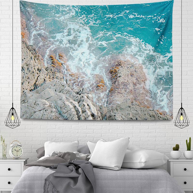 Wall Decor Tapestry Beautiful Room Decoration Blue Beach Accessories Wall Hanging Large Fabric Wall Home Autumn Decoration