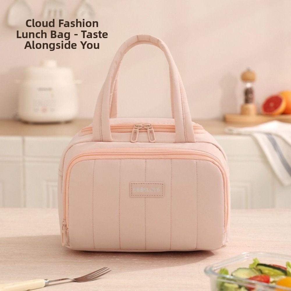 Multip-Pocket Cooler Lunch Box Insulated Design Food Storage Handbag Insulated Lunch Bag  Picnics