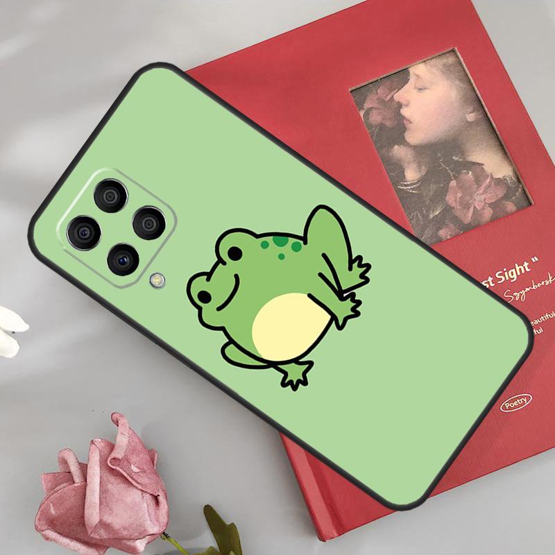 Mint Green Funny Frog Case For Samsung Galaxy M33 M15 M55 M13 M23 M53 M31 M51 M14 M34 M54 M20 M30s M32 M52 Cover