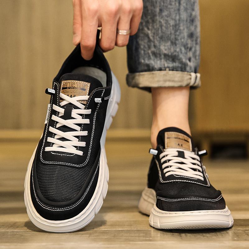 Canvas Men's Shoes New Breathable and Non-smelly Black Cloth Shoes Camouflage Board Shoes Casual Sports Trendy Shoes