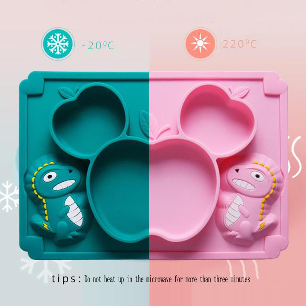 Cute Dinosaur Plates Baby Utensils Silicone Plate Silicone Baby Plates