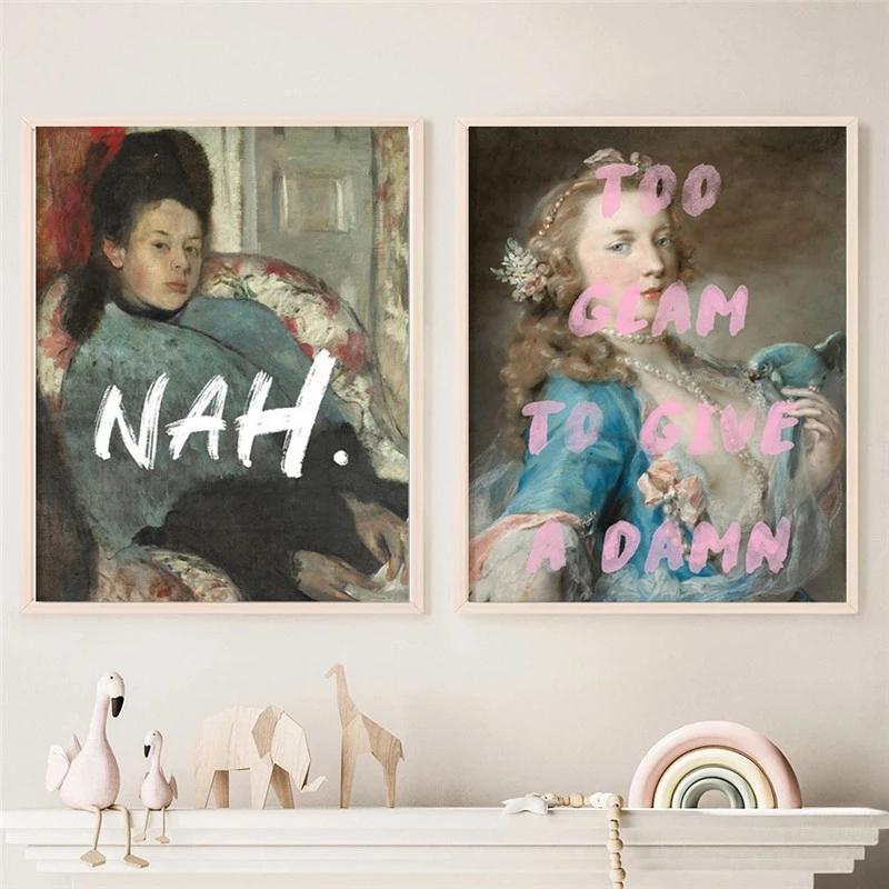 Pictură amuzantă de figurină celebră de epocă și versuri de rap feminist Citat Poster pânză Imprimări de artă de perete Imagine Decorarea casei