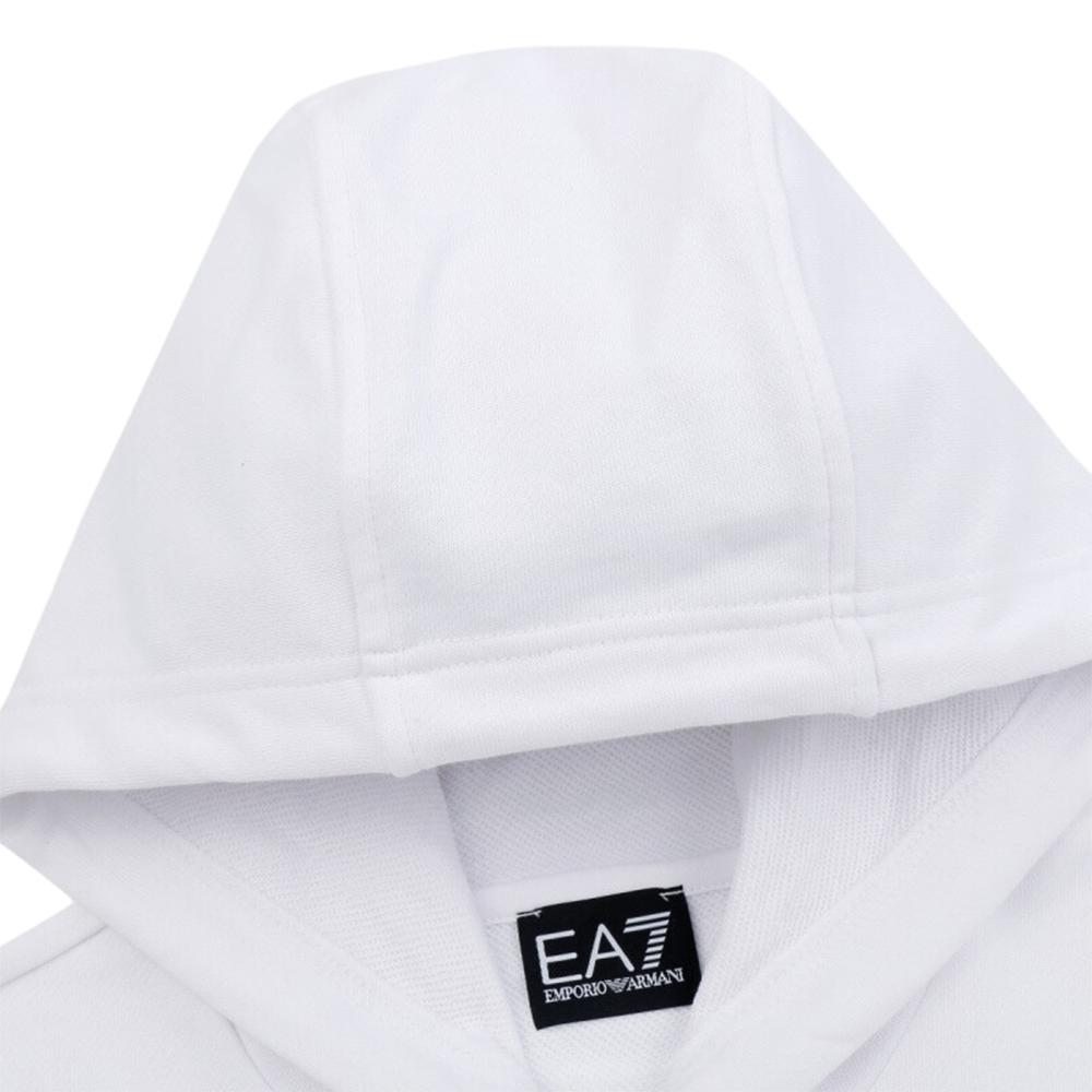 Emporio Armani Ss22 Letter Print Hooded Pullover Long Sleeve Sweatshirt Men Sweatshirt White 3LPM61-PJEQZ-1100