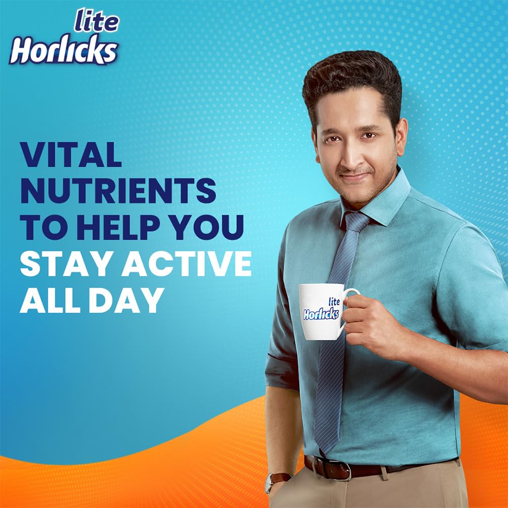 Horlicks Lite Badam Flavour Health & Nutrition Drink Powder for Adults 450 g High Protein No Added Sugar