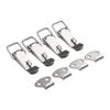 4pc Latch Catch Hook Lock Stainless Steel Spring Loaded Draw Toggle Latch Clamp Clip Silver Hasp Latch Catch Clasp