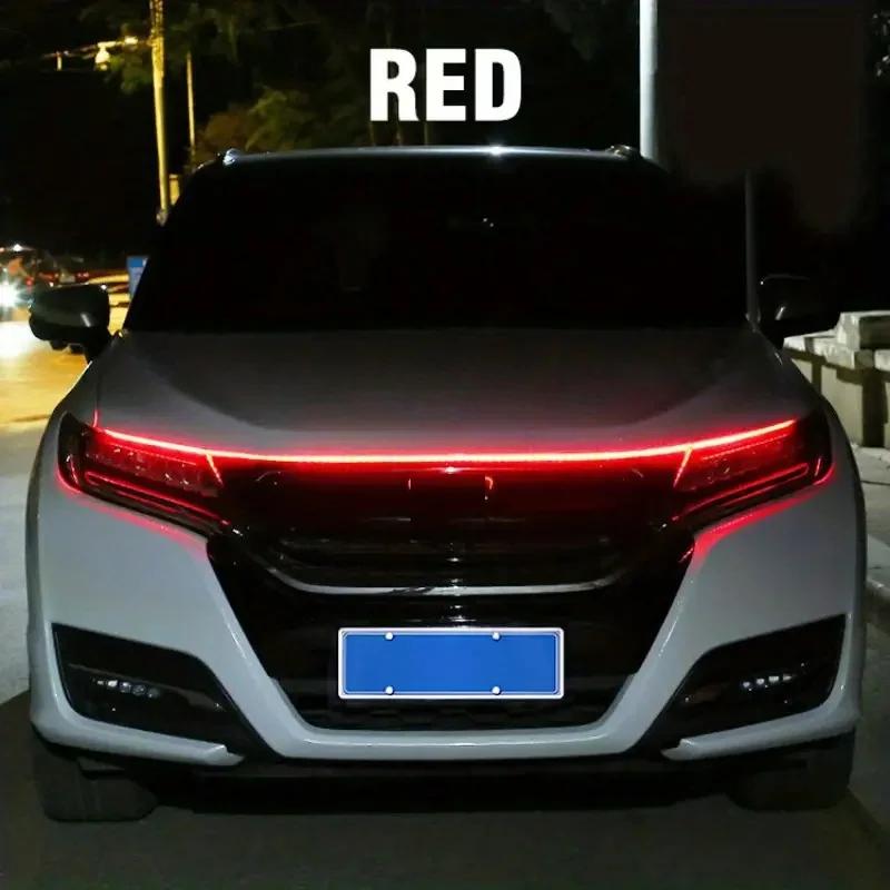1pc Led Car Hood Lights Seqentuial Universal Headlight Strip Car Decorative Atmosphere Lamp DRL Auto Daytime Running Lights