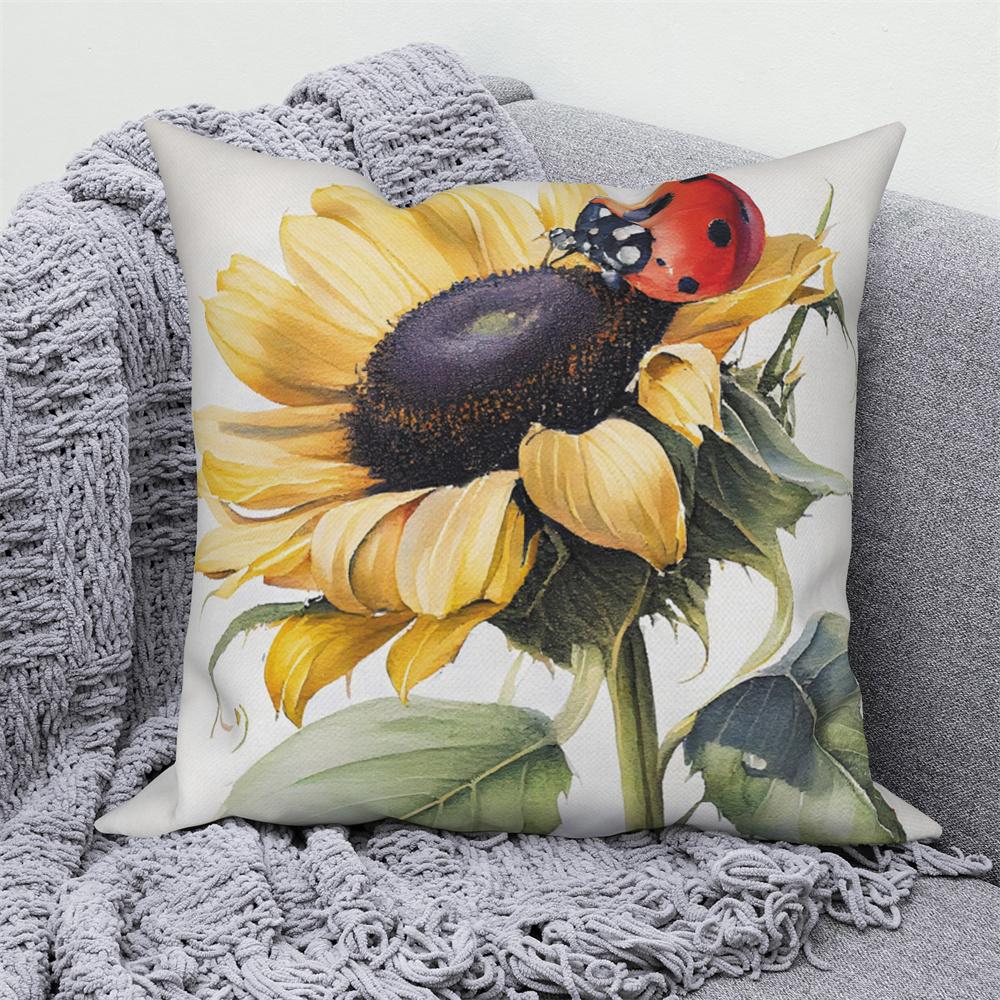 Sunflower Decorative Pillow Cover Cushion  Throw   for Sofa Car Living Room Decoration
