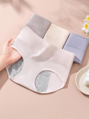 High Waist Women Menstrual Panties Widen Period Pants Leak Proof Physiological Underwear Cotton Briefs Solid Female Lingerie