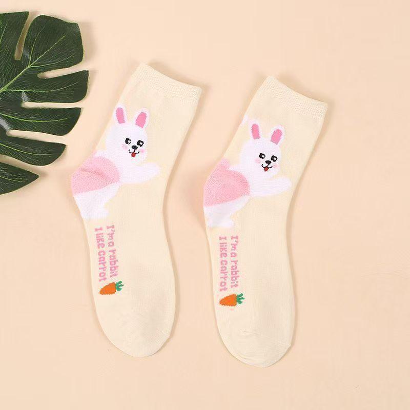 New Women‘s Happy Funny Cute Cartoon Rabbit Dog Cat Bear Panda Socks 3D Bunny Puppy Patterned Unisex Sport Hipster Sokken