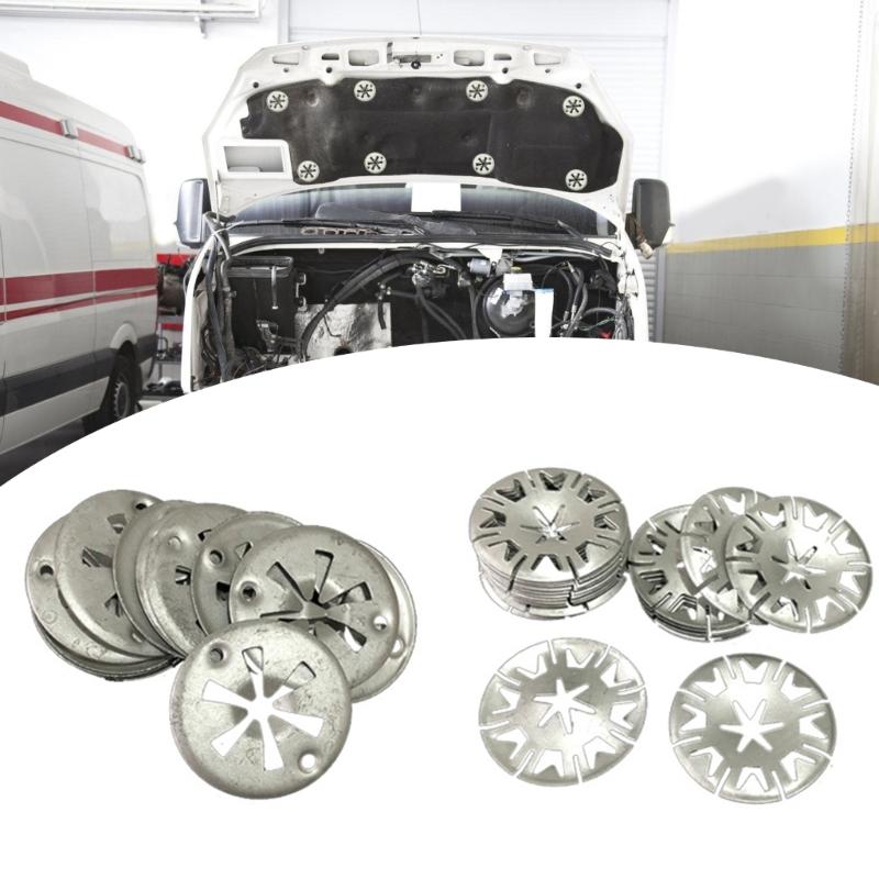 Clamping Discs Heat Protection Plate, 30mm Metal Heat Plate Spring Rings Assortment Clips for Attaching Heat Shield