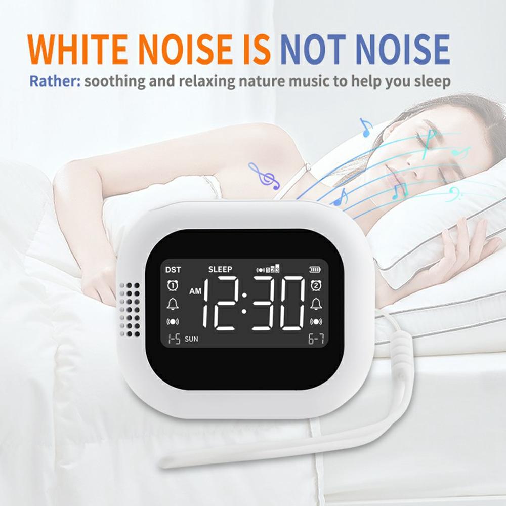 

TS-BC700S Portable Vibrating Alarm Clock 2.75 Inch White Noise Machine for Deaf Elderly Heavy Sleepers A