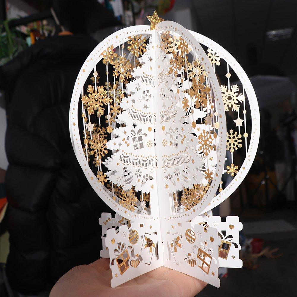 Three-dimensional Blessing Card Hollow Holiday Card  Winter Holiday