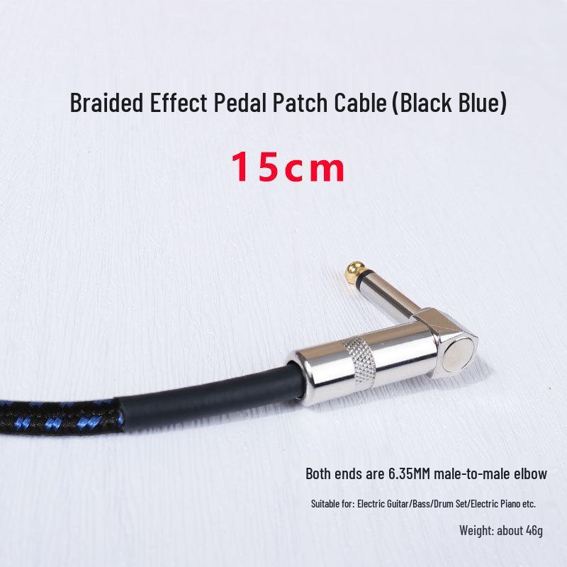 JOYO Electric Guitar & Bass Audio Cable - Black Leather Braided, Noise Reduction Connection