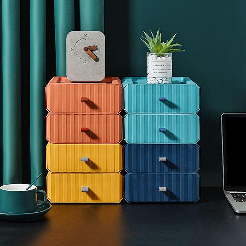Durable Desktop Organizer Storage Box With Mini Drawer For Cosmetics And More