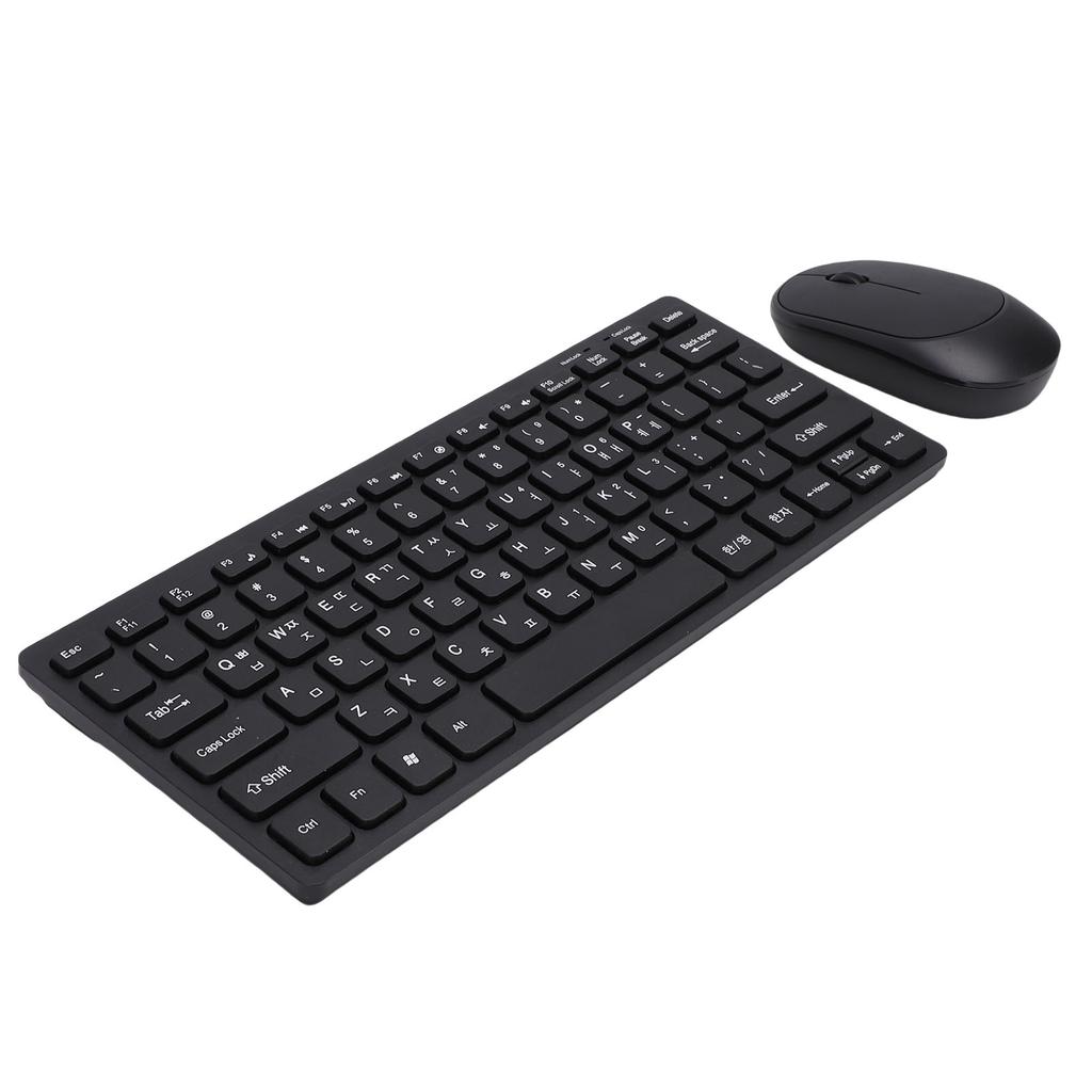 Keyboard Mouse Combo Slim Lightweight 2.4GHz Wireless 78 Key Korean Keyboard with Silent Mouse for PC Laptop
