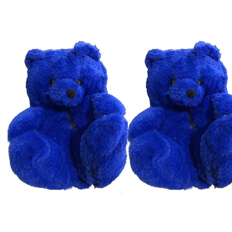 Winter Plush Teddy Bear Slippers - Cute Indoor Cartoon Design