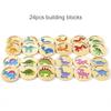 Dinosaur Matching Game Children's Puzzle Dinosaur Cognitive Concentration Memory Training Wooden Educational Toys For Children