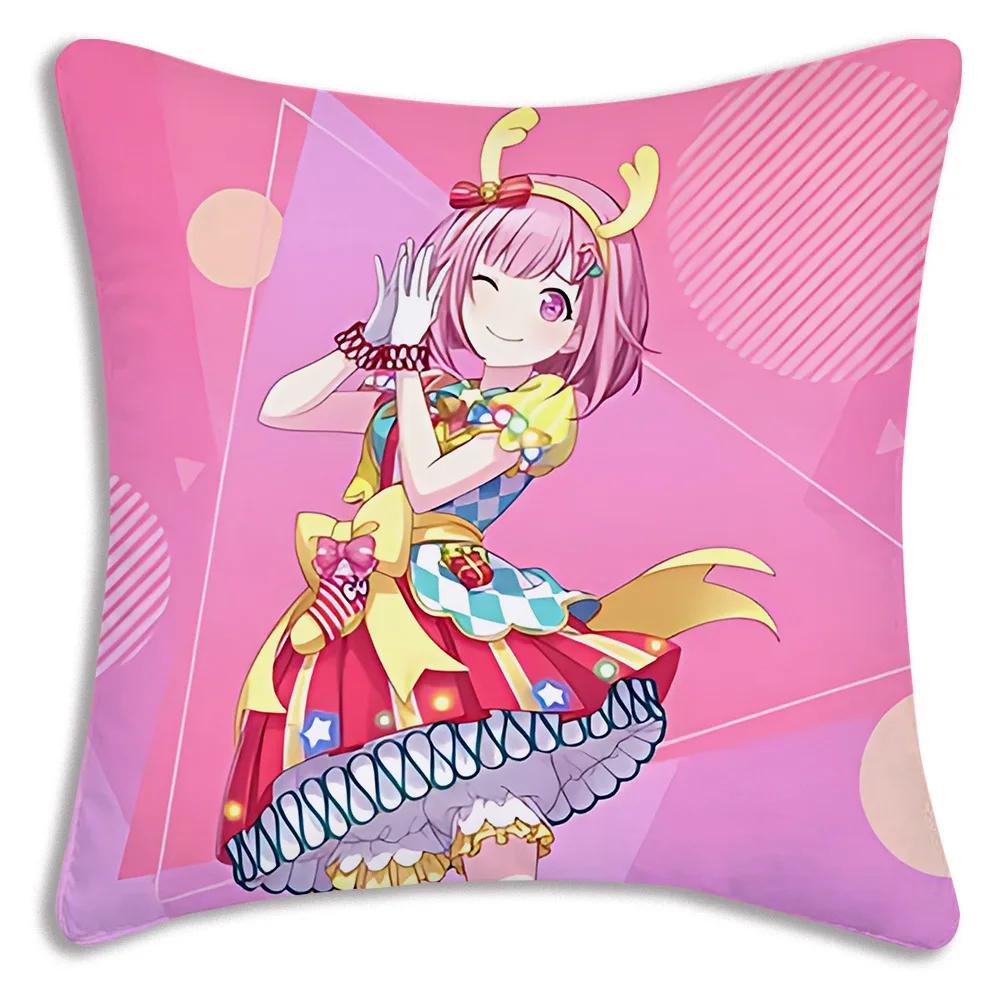 Game Manga Anime Otori Emu Chibi Pillow Covers Cartoon Sofa Decorative Home Double-sided Printing Short Plush Cute Cushion Cover