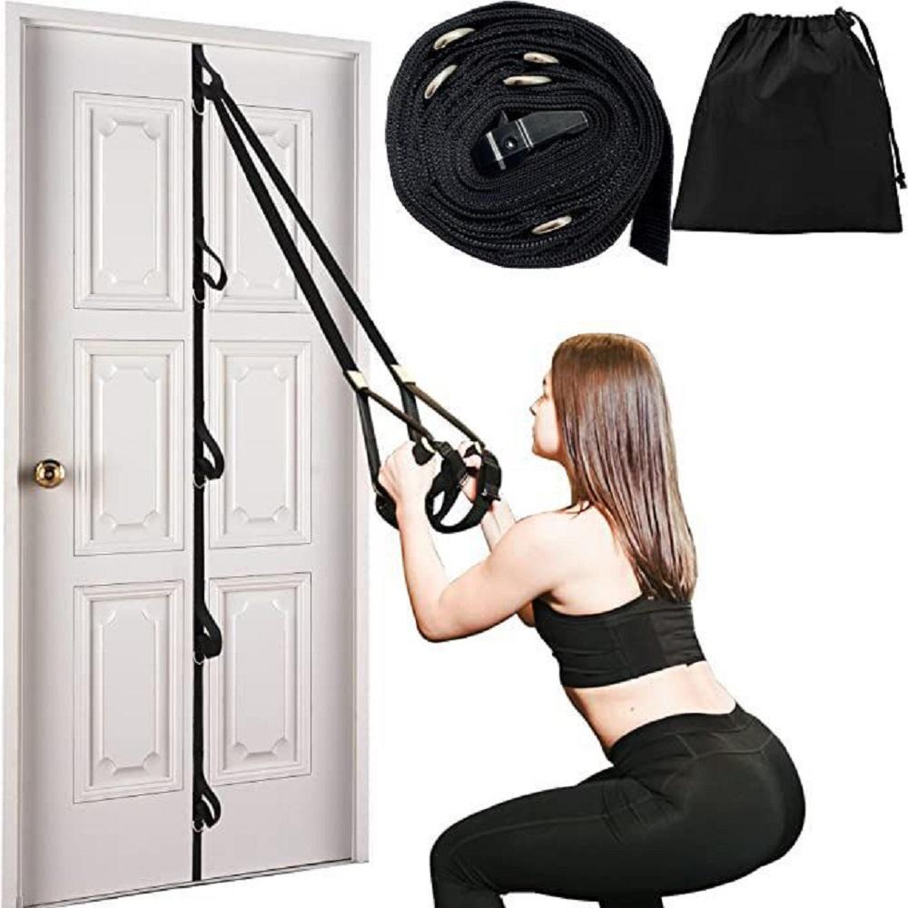 Multi Functional Elastic Rope Pull Strap No Punching Installation Portable Home Fitness Equipment for Door Exercise