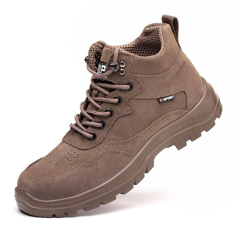 Men's Labor Protection Shoes, Anti-smash and Anti-puncture Breathable Lightweight Safety Shoes, Wear-resistant Soft-soled Work Shoes