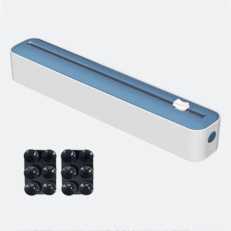 Zásobník na potravinářskou fólii 2 v 1 Zásobník na obal s řezačkou Úložný box na hliníkovou fólii Řezačka strečové fólie Kuchyňské příslušenství